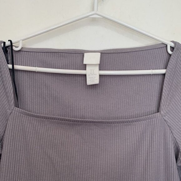 H&M Charcoal Long Sleeve Ribbed Top - Picture 4 of 7